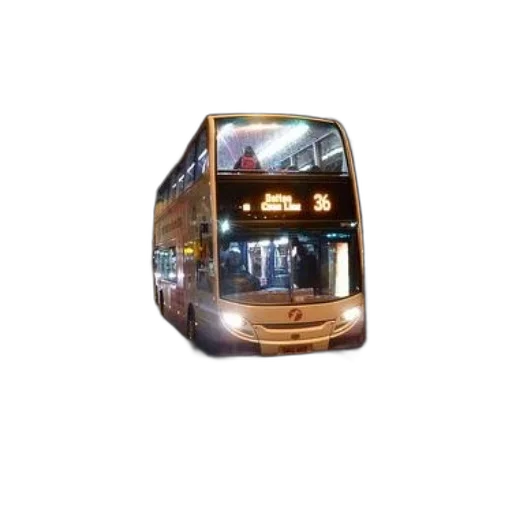 robot, jewelry, car, 3d render, cyberpunk, vaporwave, photorealistic, double-decker transparent PNG cut-out