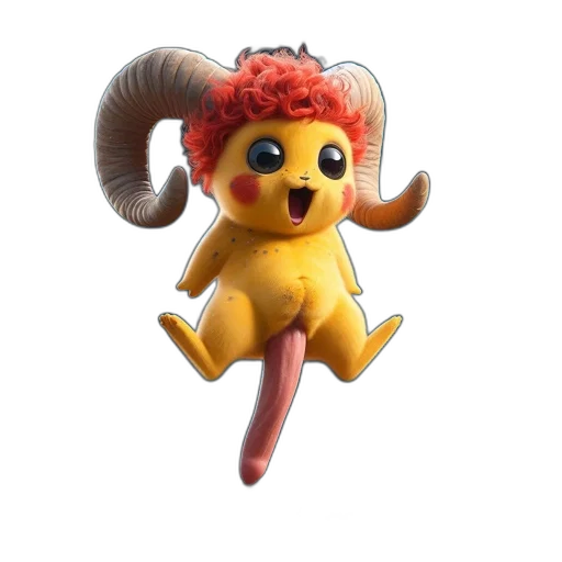 creature, staff, animal, weapon, 3d render, concept art, fantasy art, playful transparent PNG cut-out