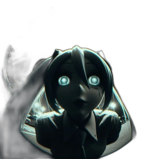 mask, robot, staff, face, concept art, 3d render, anime, vaporwave transparent PNG cut-out