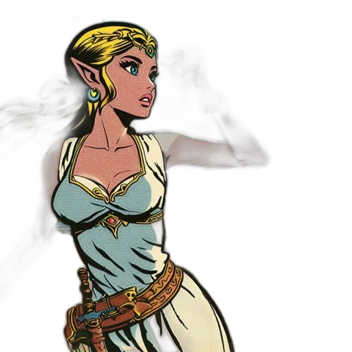 staff, fantasy art, concept art, comic book art, pixel art, green, elfin, woman transparent PNG cut-out