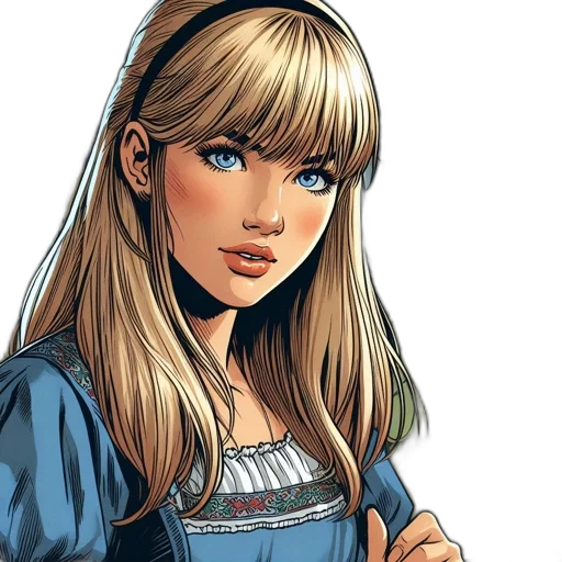 comic book art, cartoon, fantasy art, photorealistic, artistic, rendering, young, woman transparent PNG cut-out