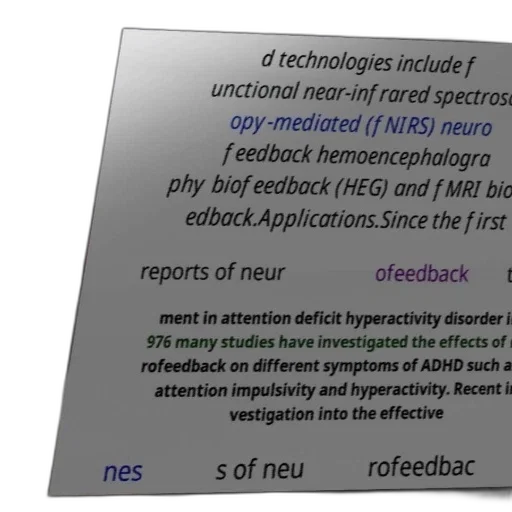image, text-based, graphic, discussing, use, neurofeedback, technologies, treating transparent PNG cut-out