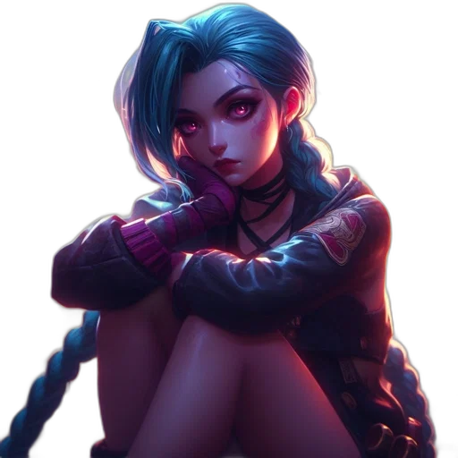 jacket, cyberpunk, fantasy art, concept art, anime, neon lights, blue, dark transparent PNG cut-out