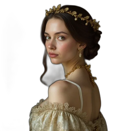 crown, dress, jewelry, face transparent PNG cut-out