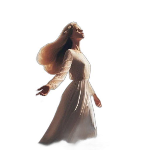 dress, hair, crown, creature, concept art, fantasy art, 3d render, photorealistic transparent PNG cut-out