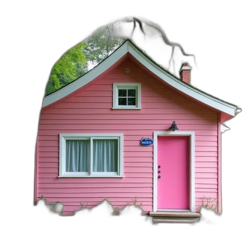building, furniture, 3d render, concept art, photorealistic, pastel, colorful, pink transparent PNG cut-out