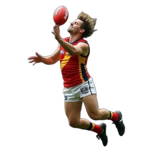 crown, afl, player, jumps transparent PNG cut-out