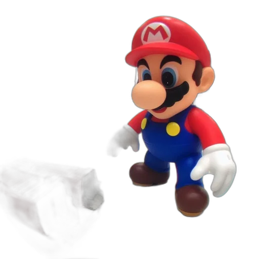 mask, weapon, animal, creature, 3d render, concept art, monochrome, mario transparent PNG cut-out