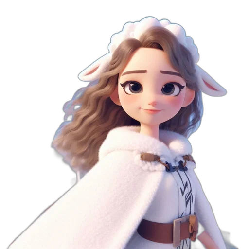 crown, dress, staff, face, 3d render, concept art, fantasy art, cartoon transparent PNG cut-out