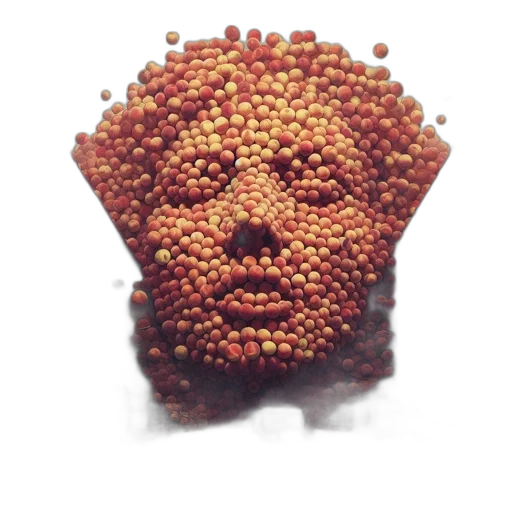 face, mask, food, crown, 3d render, photorealistic, pixel art, concept art transparent PNG cut-out