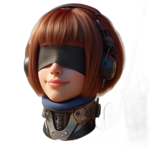 mask, face, robot, jacket, cyberpunk, 3d render, concept art, photorealistic transparent PNG cut-out
