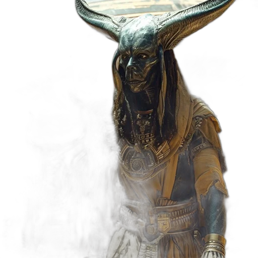 mask, staff, creature, dragon, concept art, fantasy art, photorealistic, 3d render transparent PNG cut-out