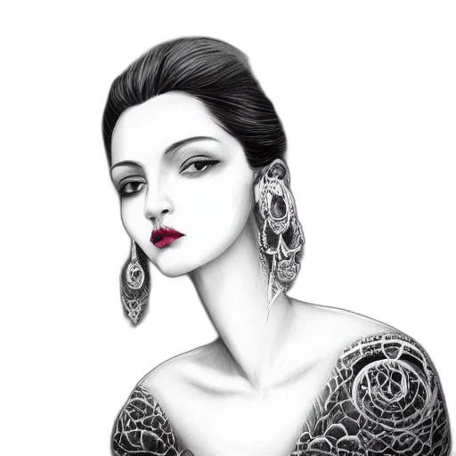 jewelry, dress, face, fantasy art transparent PNG cut-out