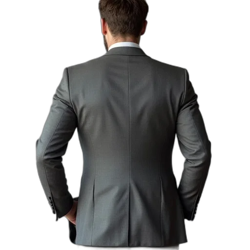 jacket, staff, dress, 3d render, model, wears, boss, slim transparent PNG cut-out