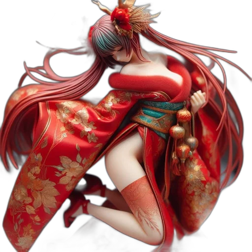 dress, fantasy art, concept art, photorealistic, 3d render, red, animated, figure transparent PNG cut-out
