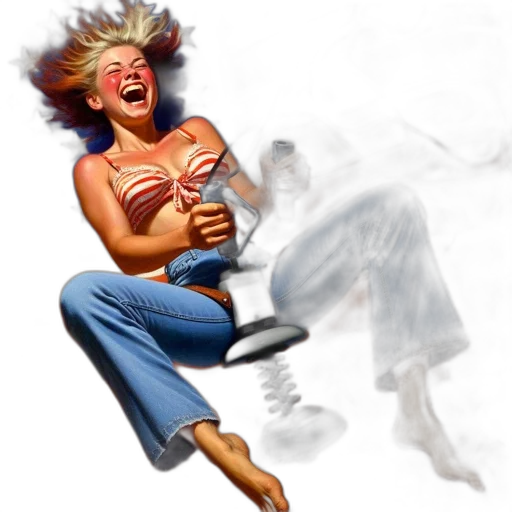 photorealistic, concept art, comic book art, 3d render, fire, outer space, woman, striped transparent PNG cut-out