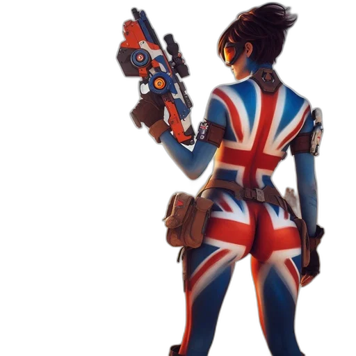 weapon, concept art, comic book art, cartoon, fantasy art, person, union, jack-inspired transparent PNG cut-out