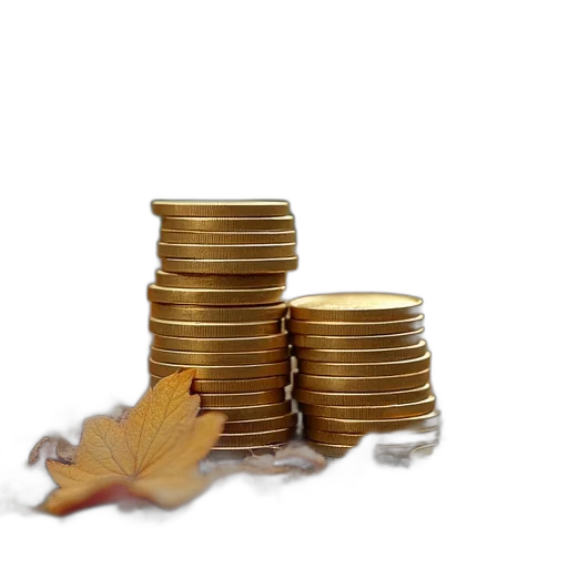 jewelry, 3d render, golden, coins transparent PNG cut-out