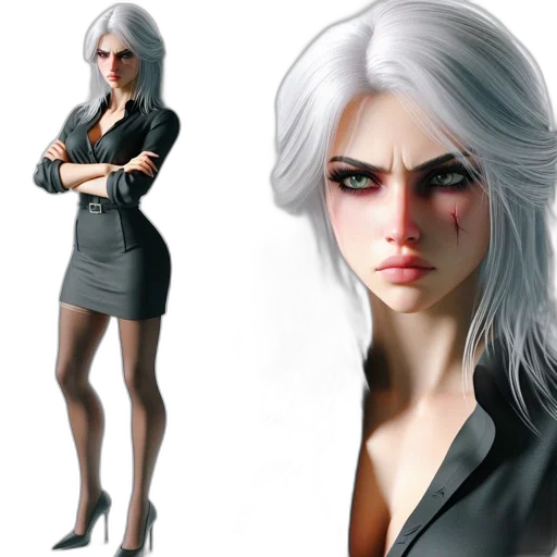 jacket, concept art, fantasy art, 3d render, comic book art, monochrome, dark, stern-faced transparent PNG cut-out