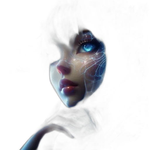 face, mask, robot, creature, fantasy art, photorealistic, concept art, 3d render transparent PNG cut-out