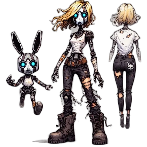 robot, concept art, pixel art, cartoon, cyberpunk, monochrome, dark, image transparent PNG cut-out