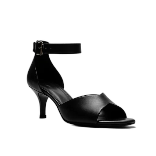 shoes, 3d render, black, strap transparent PNG cut-out