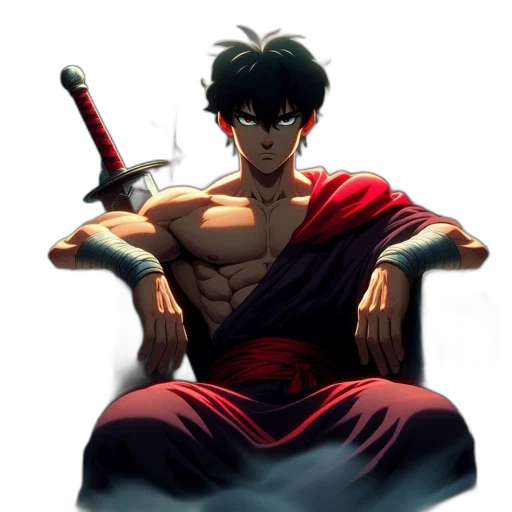 sword, weapon, comic book art, anime, concept art, fantasy art, red, imposing transparent PNG cut-out