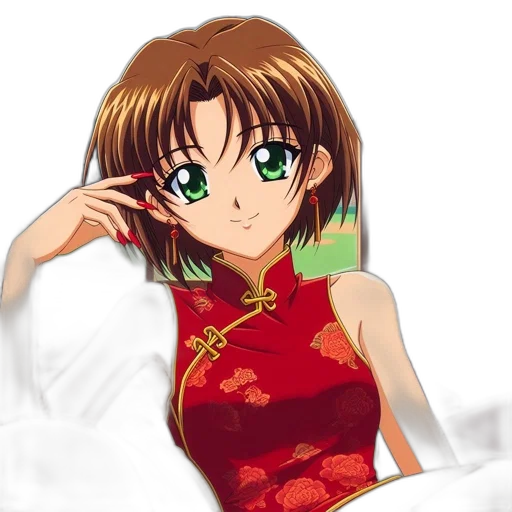 dress, anime, photorealistic, pixel art, cartoon, red, green, animated transparent PNG cut-out