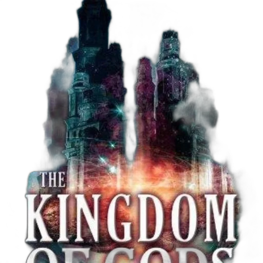 cover, kingdom, gods, features, dramatic, futuristic, cityscape, mix transparent PNG cut-out