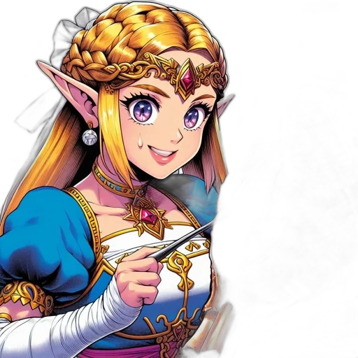 crown, staff, sword, face, fantasy art, concept art, pixel art, anime transparent PNG cut-out