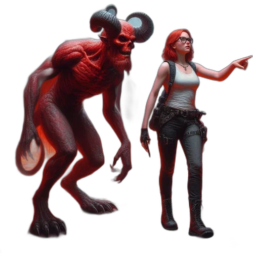 creature, animal, staff, concept art, 3d render, fantasy art, pixel art, red transparent PNG cut-out