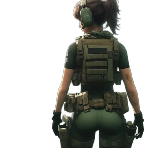 weapon, jacket, concept art, 3d render, cyberpunk, pixel art, green, armed transparent PNG cut-out