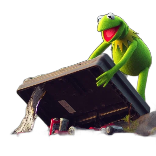 furniture, car, animal, robot, concept art, 3d render, photorealistic, kermit transparent PNG cut-out