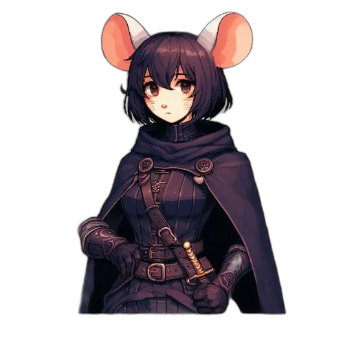 staff, weapon, jacket, animal, pixel art, anime, concept art, fantasy art transparent PNG cut-out