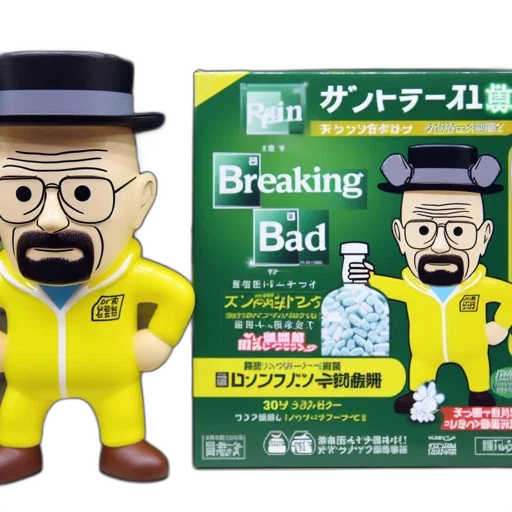 cartoon, concept art, 3d render, breaking, bad, figurine, walter, white transparent PNG cut-out