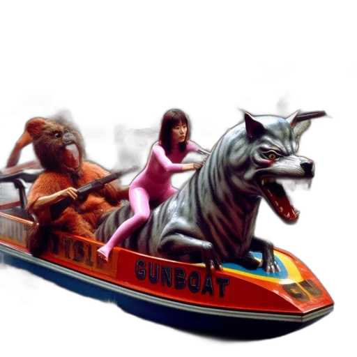 photorealistic, concept art, fantasy art, 3d render, vibrant, chaotic, boats, anthropomorphic transparent PNG cut-out