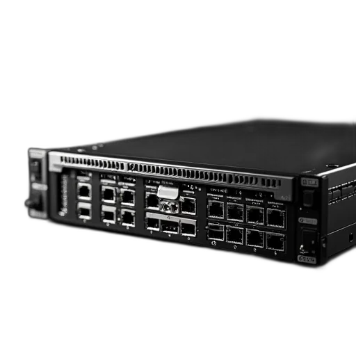 black, computer, server, multiple, ports, white, label, front transparent PNG cut-out