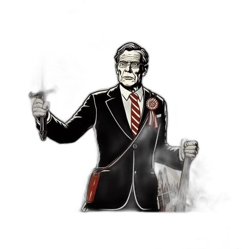 staff, jacket, pixel art, concept art, comic book art, cartoon, propaganda-styled, art transparent PNG cut-out