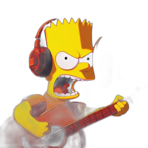 cartoon, pixel art, concept art, photorealistic, fire, bart, simpson, simpsons transparent PNG cut-out