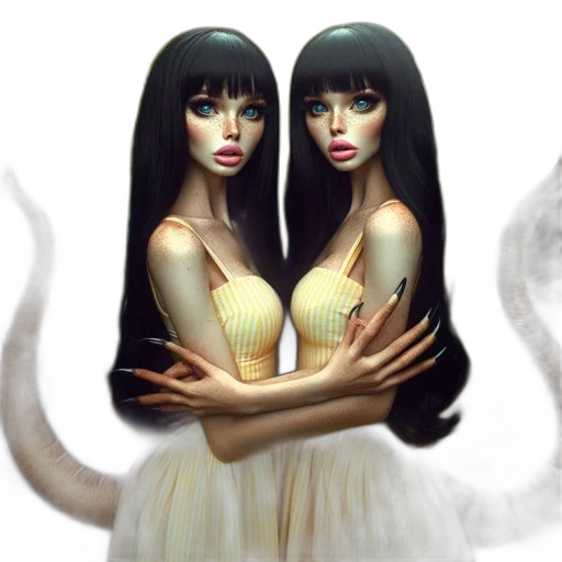 mask, fantasy art, concept art, 3d render, photorealistic, dark, two, identical transparent PNG cut-out