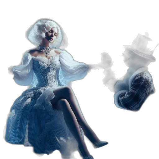 dress, crown, jewelry, robot, concept art, 3d render, fantasy art, photorealistic transparent PNG cut-out