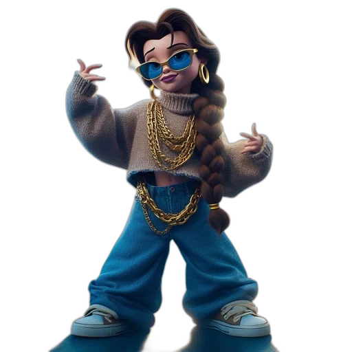 jacket, jewelry, staff, hair, 3d render, concept art, cartoon, female transparent PNG cut-out