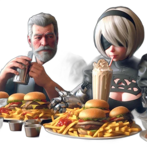 food, concept art, 3d render, fantasy art, cyberpunk, fire, outer space, monochrome transparent PNG cut-out