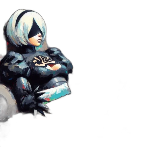 mask, creature, robot, jacket, concept art, fantasy art, watercolor, pixel art transparent PNG cut-out