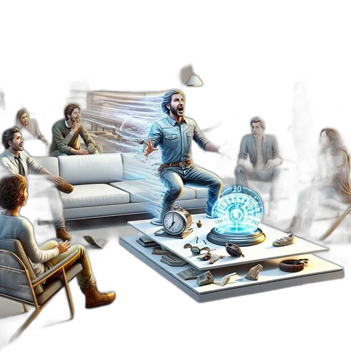 furniture, concept art, 3d render, cyberpunk, brightly, lit, modern, living transparent PNG cut-out