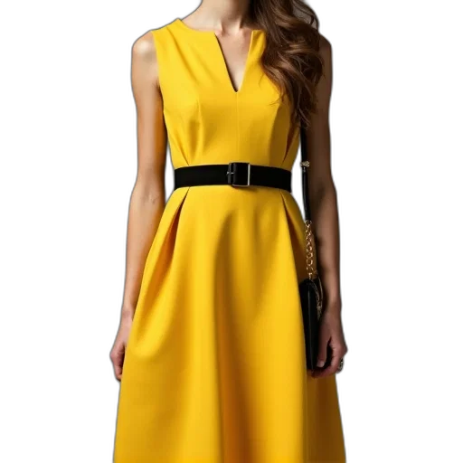 dress, photorealistic, golden, colorful, monochrome, neon, woman, wearing transparent PNG cut-out