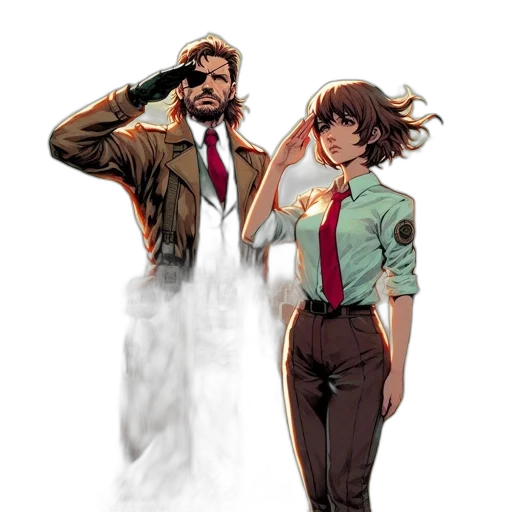 jacket, comic book art, concept art, anime, pixel art, fog, city street, earth tones transparent PNG cut-out