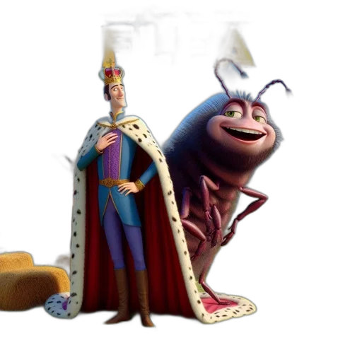 crown, staff, robot, furniture, concept art, 3d render, fantasy art, cartoon transparent PNG cut-out