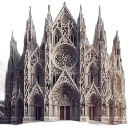 building, crown, 3d render, concept art, photorealistic, impressive, gothic, cathedral transparent PNG cut-out