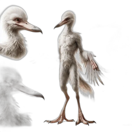 creature, animal, concept art, fantasy art, 3d render, photorealistic, illustrated, bird-like transparent PNG cut-out